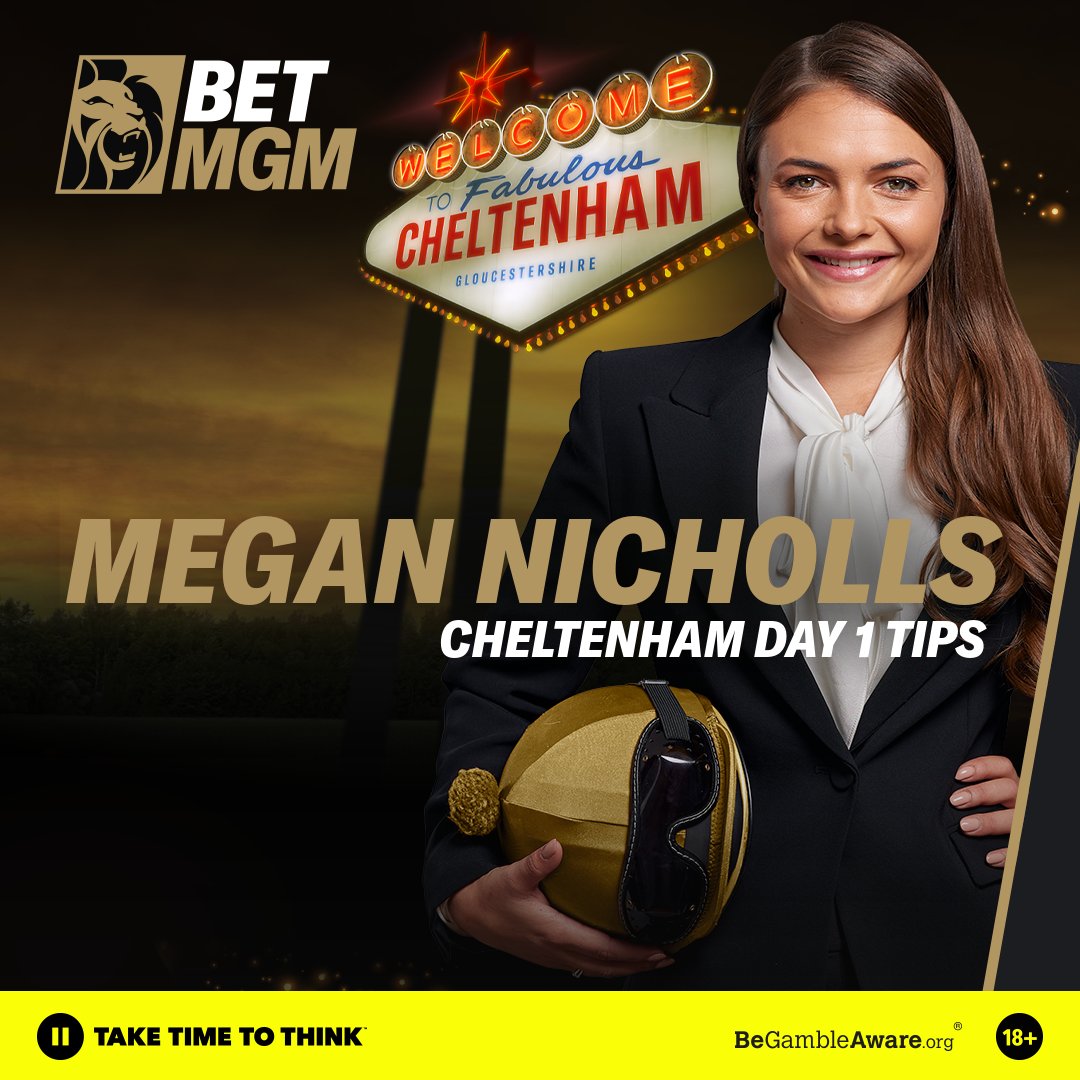 🤔 Not quite sure who to back at Cheltenham tomorrow? Don't worry, @Meg_nicholls11 has got you covered for all the action on 𝘿𝘼𝙔 𝙊𝙉𝙀! 🤩 Check out her big tips here 👉 betmgm.uk/3TGr5KV #CheltenhamFestival
