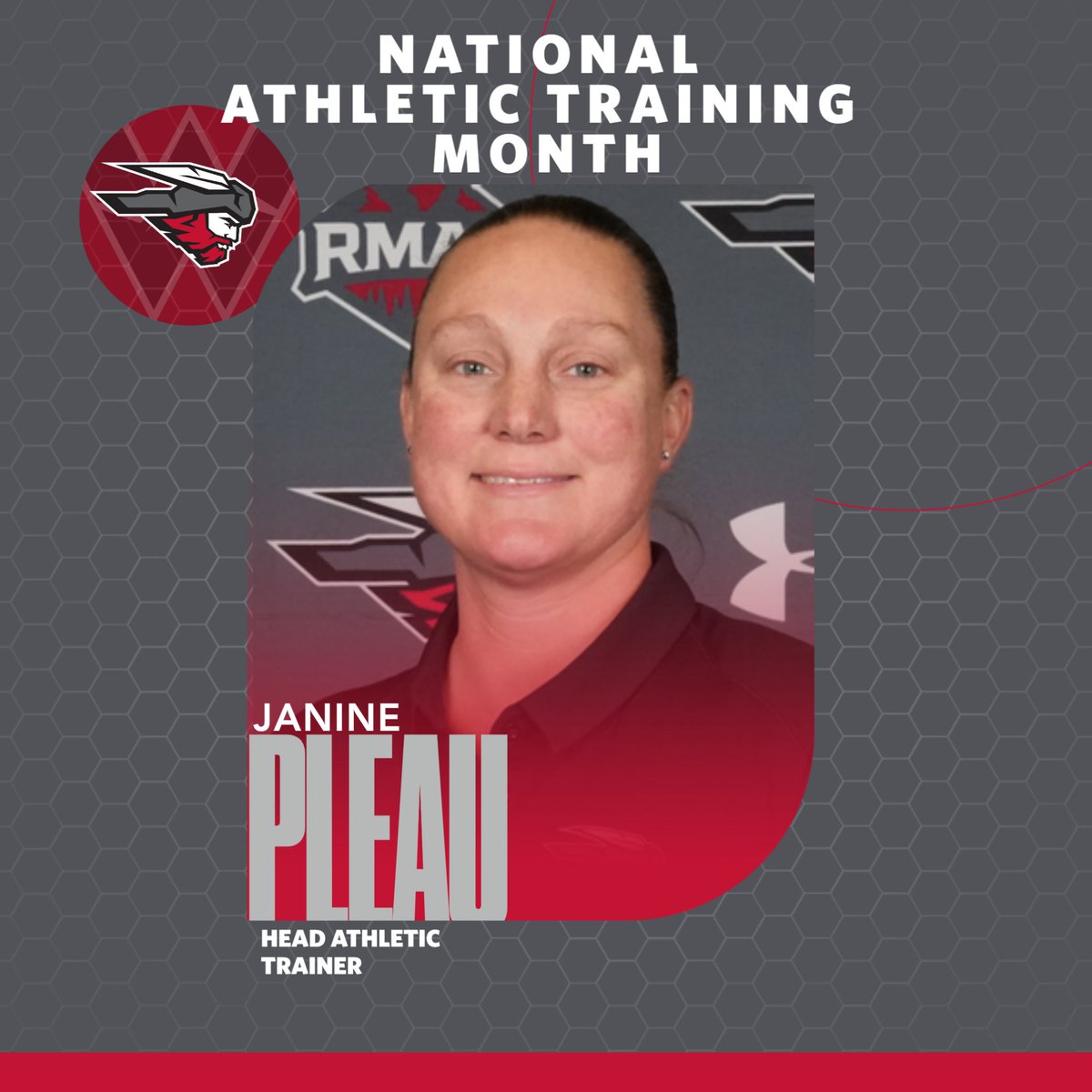 We would like to recognize our four Athletic Trainers as part of National Athletic Training month. Starting with our head athletic trainer Janine Pleau. Thank you for everything you do for our student-athletes!!