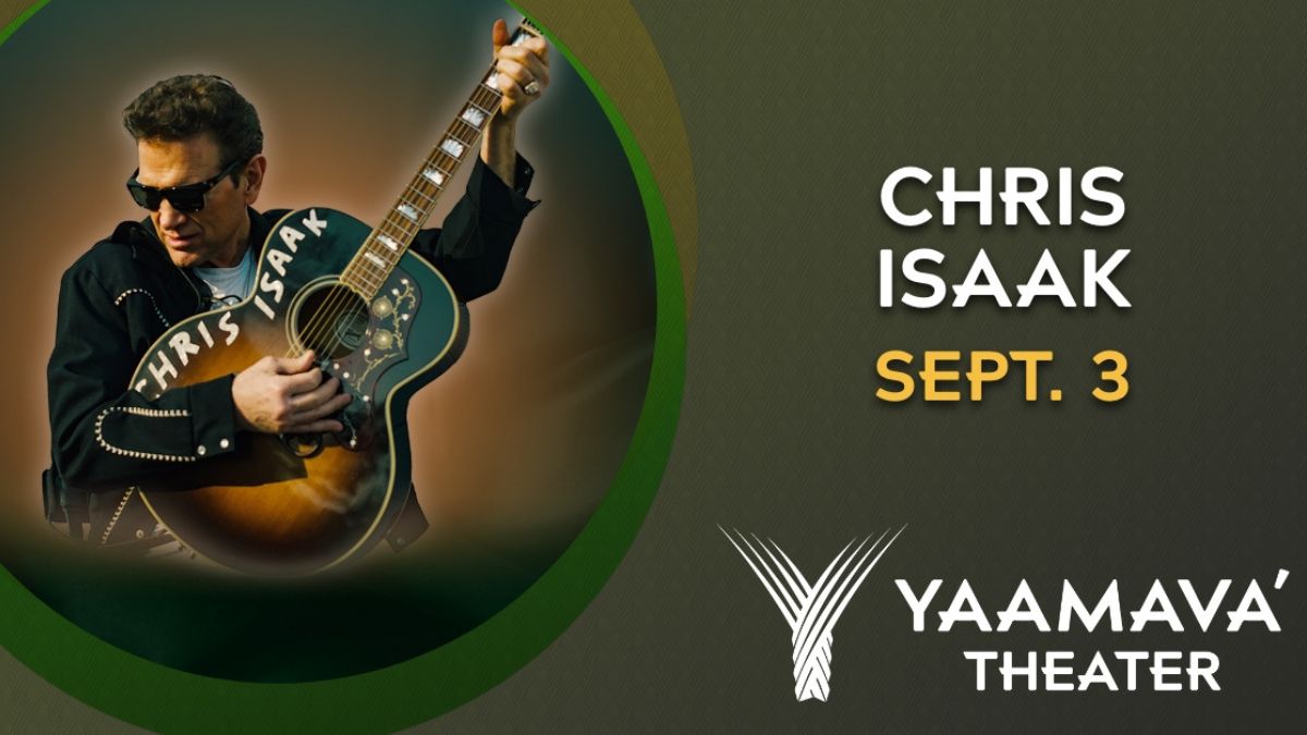 #JustAnnounced: @ChrisIsaak is bringing his iconic rockabilly hits to #YaamavaTheater on September 3. 🎟️ on sale March 18 → brnw.ch/21wHMdn #AllRoadsLeadtoYaamava