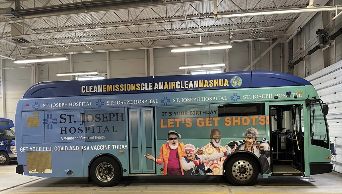 Have you seen our new Nashua city bus wraps yet promoting the importance of staying up-to-date on your vaccinations? They hit the streets this past week!