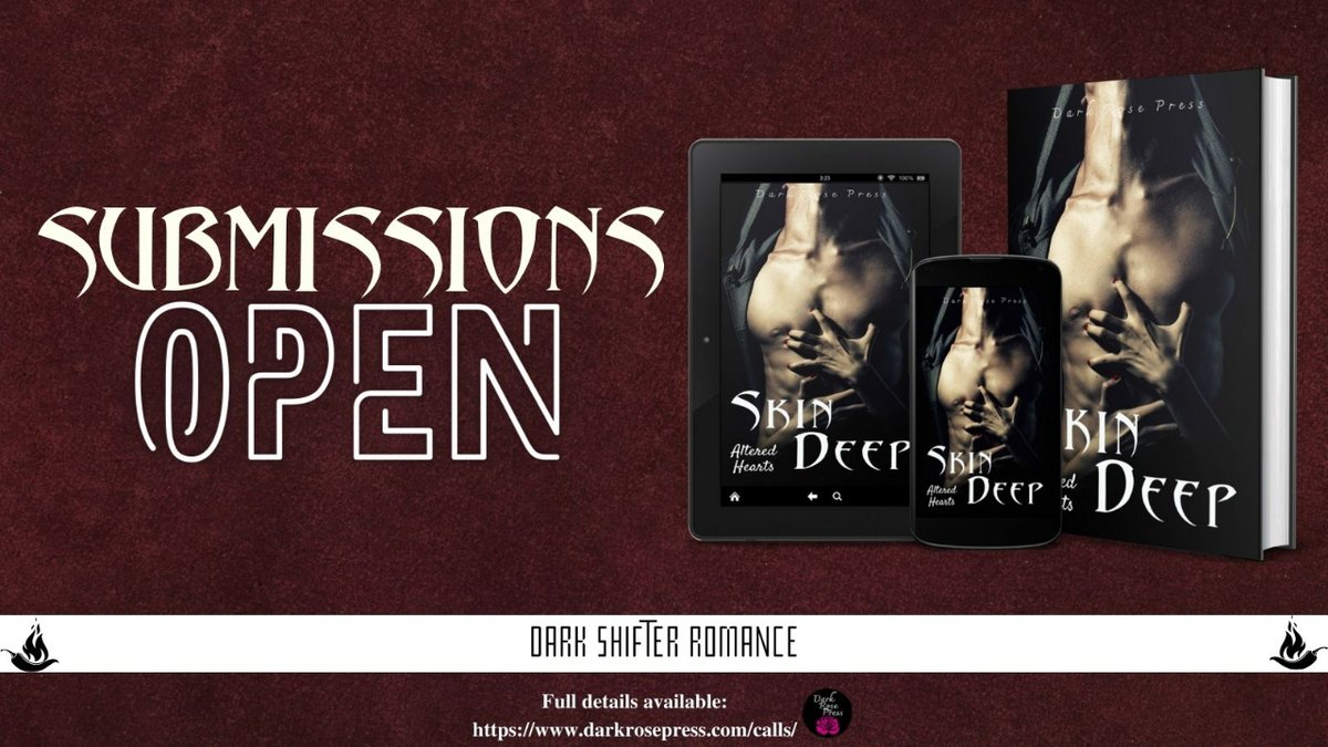 #OPENCALL - #PARANORMAL #DARKROMANCE SKIN DEEP: Altered Hearts #3 Theme: SHIFTERS - weres & shapeshifters Heat: Spicy+ Length: 1-3k DETAIL: darkrosepress.com/calls #OPENSUBMISSIONS #SubmissionsOpen #CallForSubmissions #CallforAuthors #RomanceWriters #AnthologyCall #NoFee