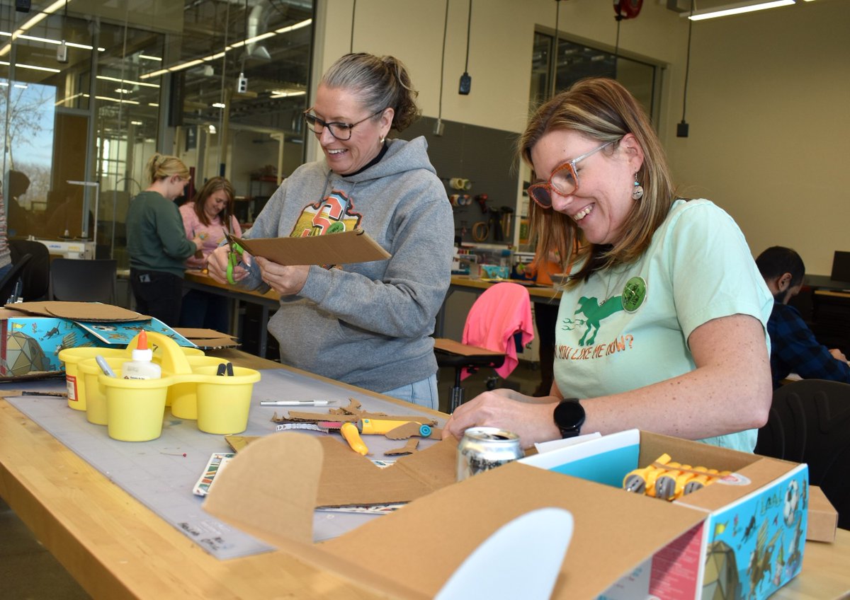PortlandCC's tweet photo. The "Fab Four" 🥁made an appearance in Columbia County last week! 31 Local high school educators were engaged in hands-on workshops covering the techy "Fab Four" -- 3D printing, design, vinyl cutting & rapid prototyping.

👨‍💻PCC's Fab Lab at its OMIC Training Center in Scappoose hosted the “Columbia Make ‘N Take” in collaboration with the @northweststem & @nwresd. 

🏛️The gathering aimed to empower educators with practical skills & resources to enhance STEAM (science, technology, engineering, art and math) education in Columbia County!

Learn more: https://t.co/J5I3ru5pRq

@ColCountyOR @ScappooseHigh #orleg
