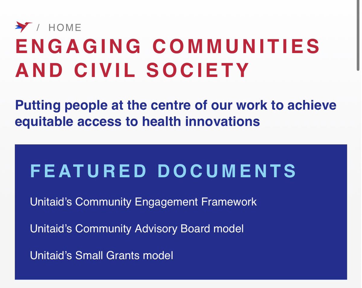 Ebere14Ebere's tweet photo. Dear all,
Unitaid created two webpages on their site dedicated to supporting and showcasing the work in the engagement of Communities and Civil Society. https://t.co/fIohkeVRNr
Follow @UTDCommunities for more information both on grant application and community engagement https://t.co/GlZrgE0QZp