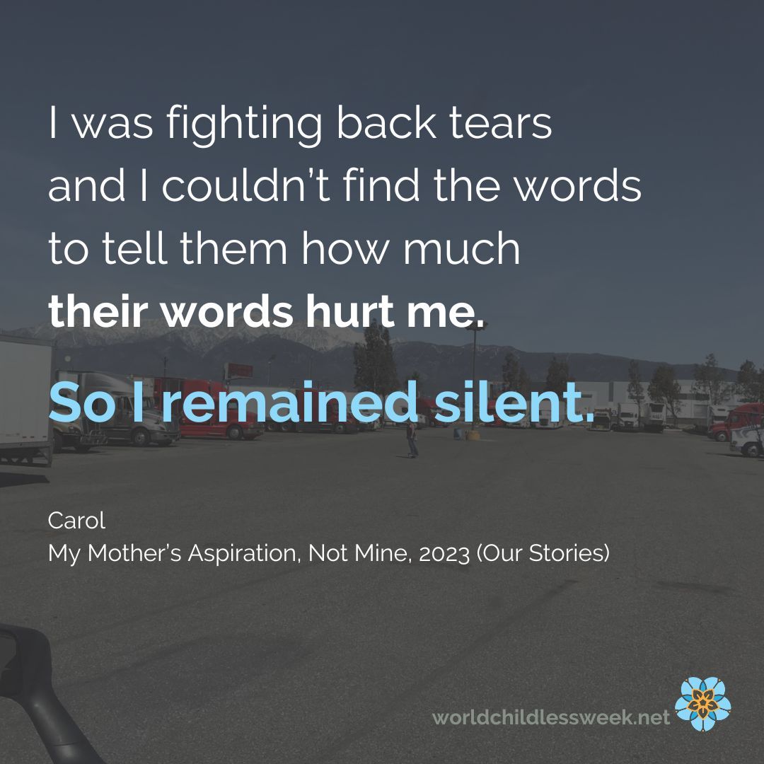 ChildlessWeek's tweet photo. You can read Carol's story in full at: https://t.co/9uknhmUf7E
#childless #childlessnotbychoice #truelifestory #childlessbycircumstance #ageingwithoutchildren #involuntarilychildless https://t.co/n8gVFeg5Pq