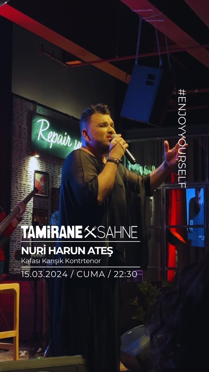 15 Mart Cuma akşamı <a href="/nuriharunates/">Nuri Harun Ateş</a> ile Tamirane Akasya sahnesinde buluşuyoruz 🥳 
Gerçekten eğlenmek istiyorsan bu akşamı kaçırma deriz 🤩 
.
.
Rezervasyon için Whastapp üzerinden bize yazın 👇🏻
0552 642 33 43
.
.
.
#nuriharunates #kafasıkarışıkkontrtenor #kontrtenor #sahne #canlı