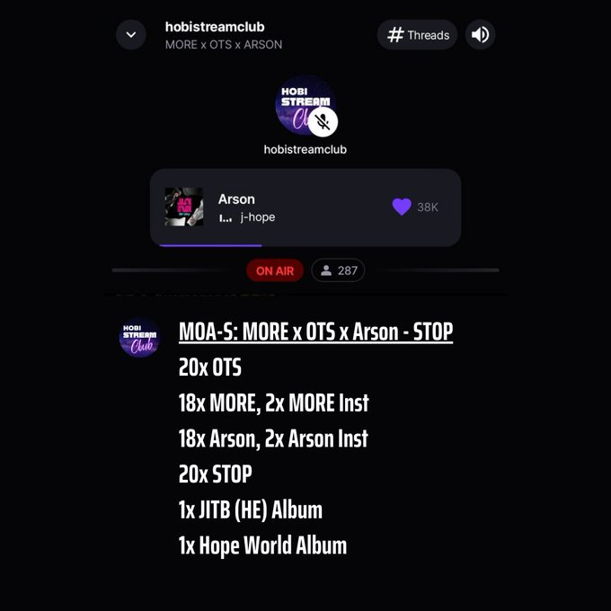 hobistreamclub's tweet photo. SESSION 1 is ON AIR on Stationhead!
📻 https://t.co/d0EHt7lXrw
Join us this whole month of streaming j-hope's discography, let's achieve milestones together for Hobi! 🩷
MORE x OTS x Arson - STOP—https://t.co/npxqBj8XFq
#jhope #HSCLiveStream #HOPE_ON_THE_STREET https://t.co/AKFgI1MXRo