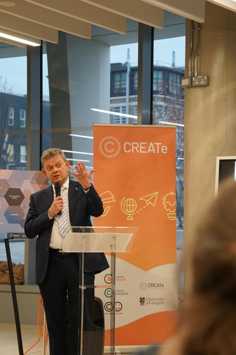copyrightcentre's tweet photo. "CREATe is ideally positioned as a multi-disciplinary centre"
Official re-launch speech with:
- Sir Anton Muscatelli, @UofGlasgow
- Tao-Tao Chang, @UKRI_News - @ahrcpress
- Jo Gill, @UofGArtsHums
- Sara Carter, @UofGSocSci
- Claire McDiarmid, @UofGLaw
#CREATeRelaunch #AHRC https://t.co/cUw5cFvYCa