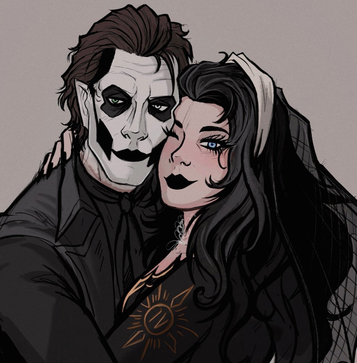 Little drawing I did a while ago of my sister of sin oc and Copia. Wasn't sure if I should post this or not but I thought I'd give it a try haha