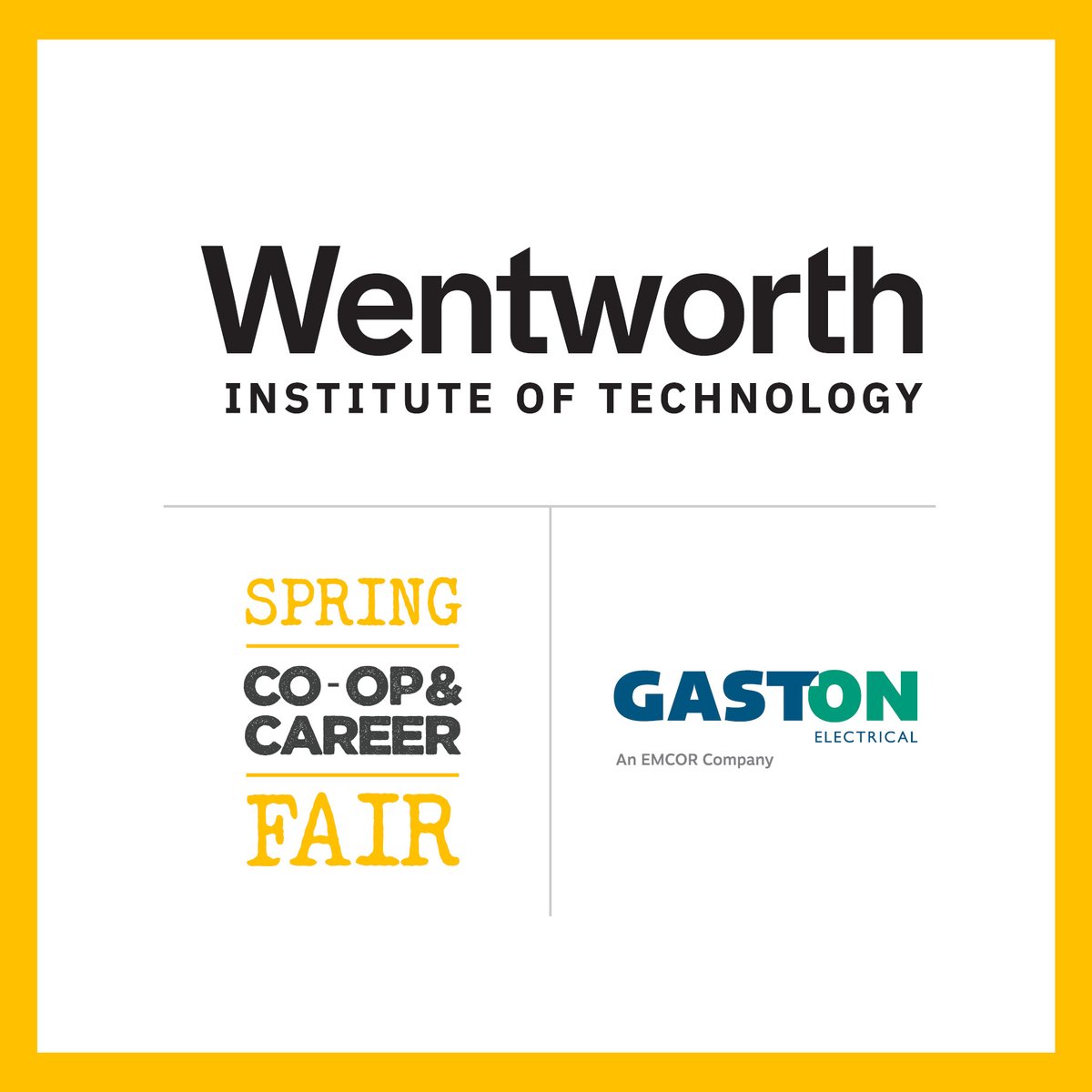 Excited to attend the @wentworthinst Spring Co-op & Career Fair on Tuesday from 1:30 to 5:30 PM in Tansey Gym. If you are attending, please stop over and meet Nina and Karen from the Gaston Team! #WITPride @witathletics @swe_wit @CLPWentworth #UniversityofOpportunity