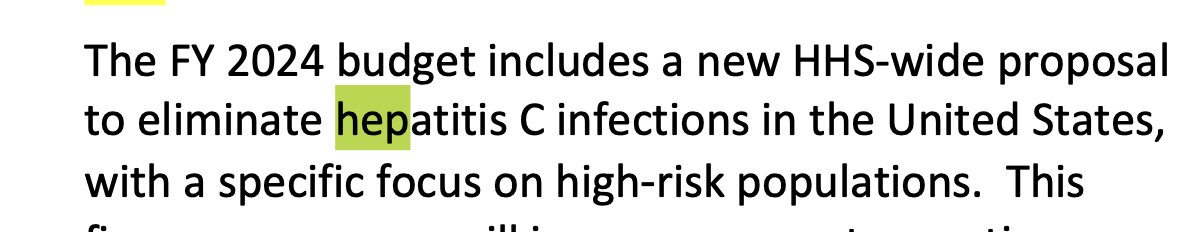 I had to do a double take when the 2025 HHS budget claimed there was a new proposal to eliminate Hep C in America...because the same proposal was included last year. Can we please not call ideas that have been proposed in years past a 'new proposal?'