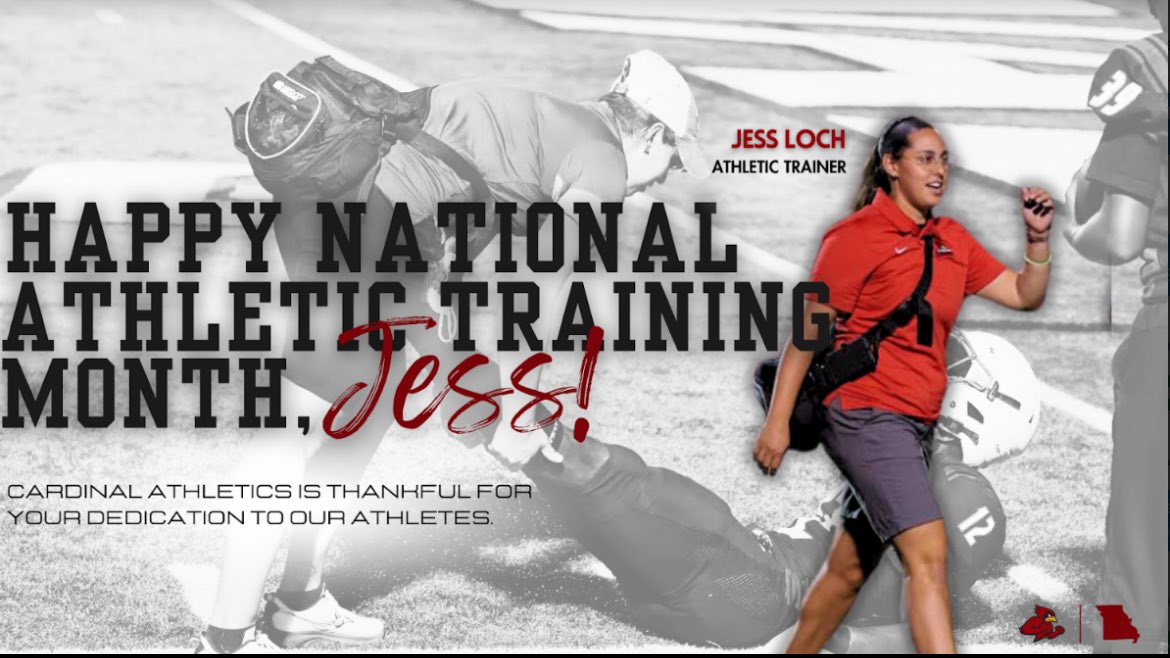 Celebrating National Athletic Training Month. We have one of the best in the business here at Raytown South!! Thank you Jess for going above and beyond supporting our student athletes!