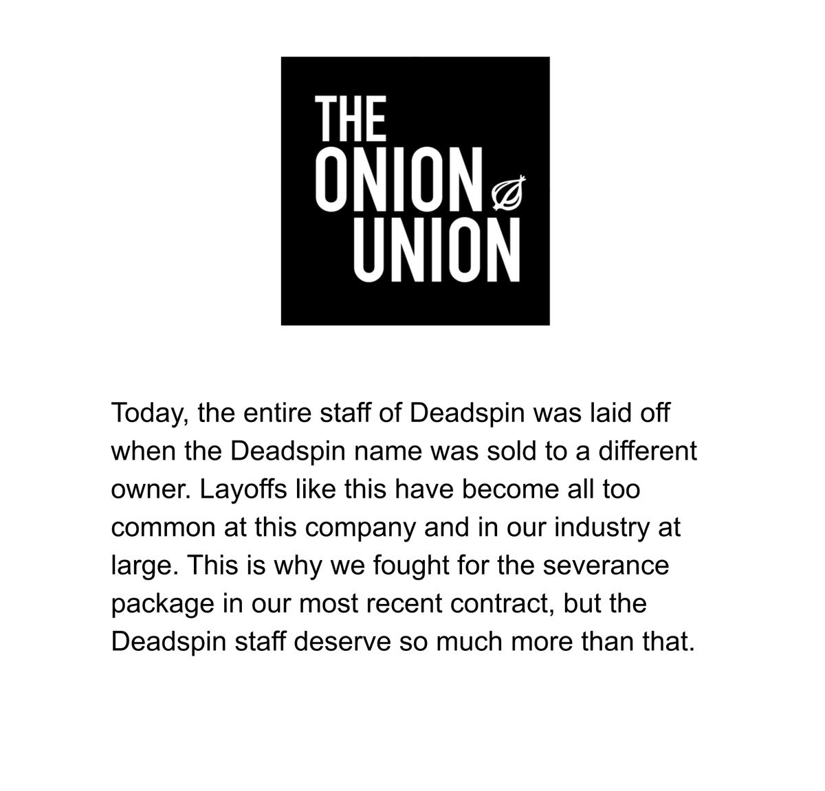 Our statement on today's layoffs: