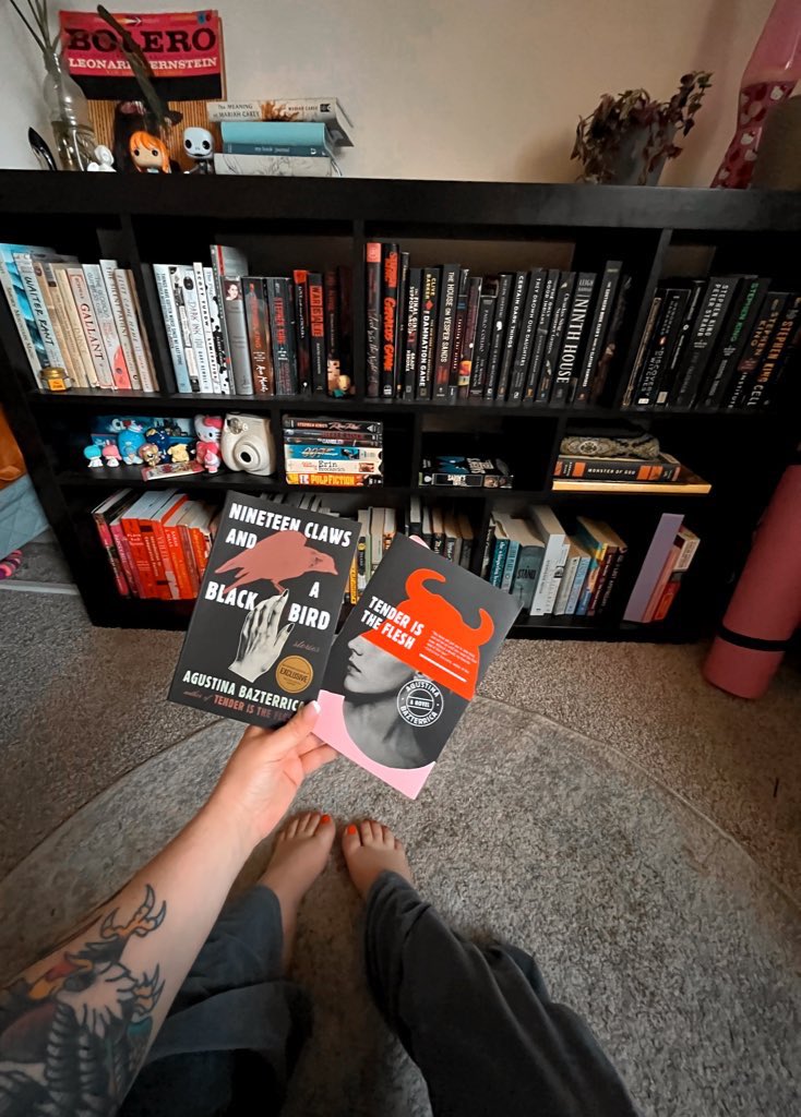 nerdypopstar's tweet photo. snapshot of my afternoon ☁️📷 i have been obsessing over these two books by augustina bazterrica! 🤓 oh &amp; of course my cat, sugar, is always by my side. 💞 we are gonna have some lunch &amp; then i’ll be live on #tiktok &amp; #twitch later! 🎮 #bookrecommendations #horrorcommunity https://t.co/XbIiSfNPCK
