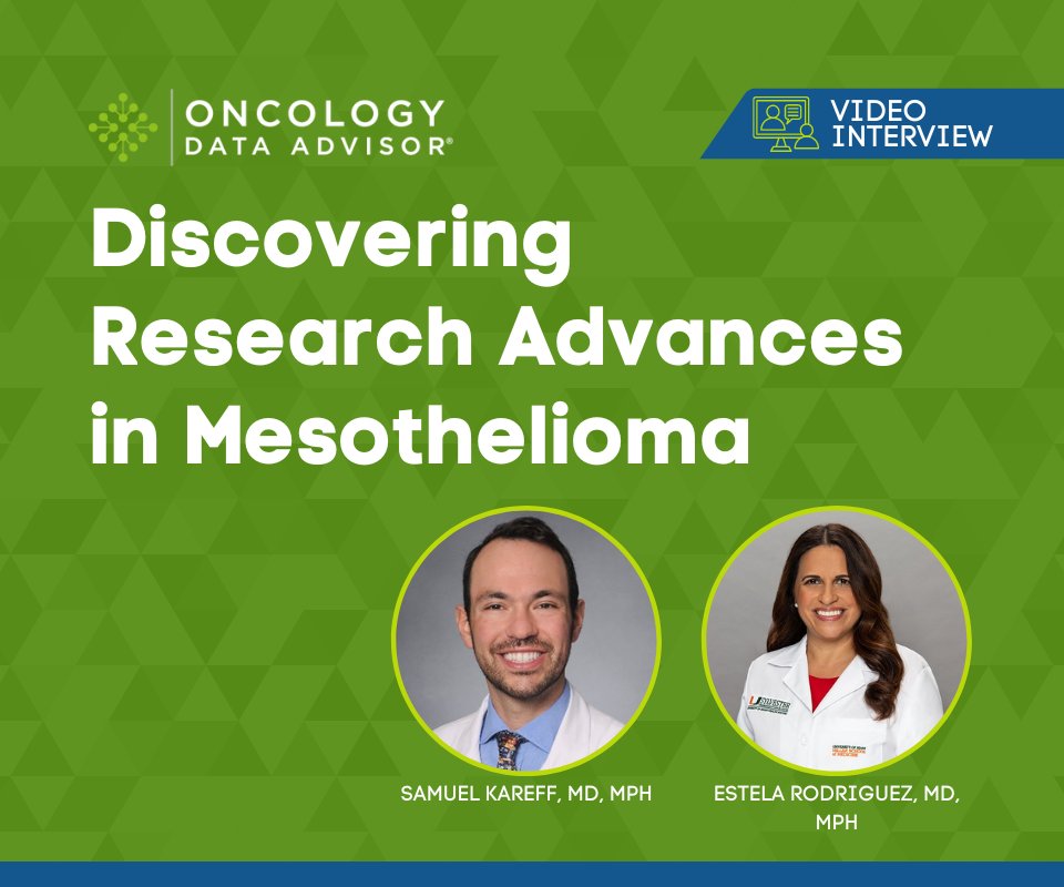 Oncology Data Advisor (@oncdata) on Twitter photo In this new #FellowsForum interview, <a href="/SamuelKareffMD/">Samuel Kareff, MD, MPH</a> speaks with Dr. Estela Rodriguez (<a href="/Latinamd/">Dr. Estela Rodriguez</a>) of <a href="/SylvesterCancer/">Sylvester Comprehensive Cancer Center</a> about recent research advances in #mesothelioma, including #immunotherapy, #biomarker testing, and ensuring access to care.
oncdata.com/news/discoveri…
#curemeso In this new #FellowsForum interview, <a href="/SamuelKareffMD/">Samuel Kareff, MD, MPH</a> speaks with Dr. Estela Rodriguez (<a href="/Latinamd/">Dr. Estela Rodriguez</a>) of <a href="/SylvesterCancer/">Sylvester Comprehensive Cancer Center</a> about recent research advances in #mesothelioma, including #immunotherapy, #biomarker testing, and ensuring access to care.
oncdata.com/news/discoveri…
#curemeso