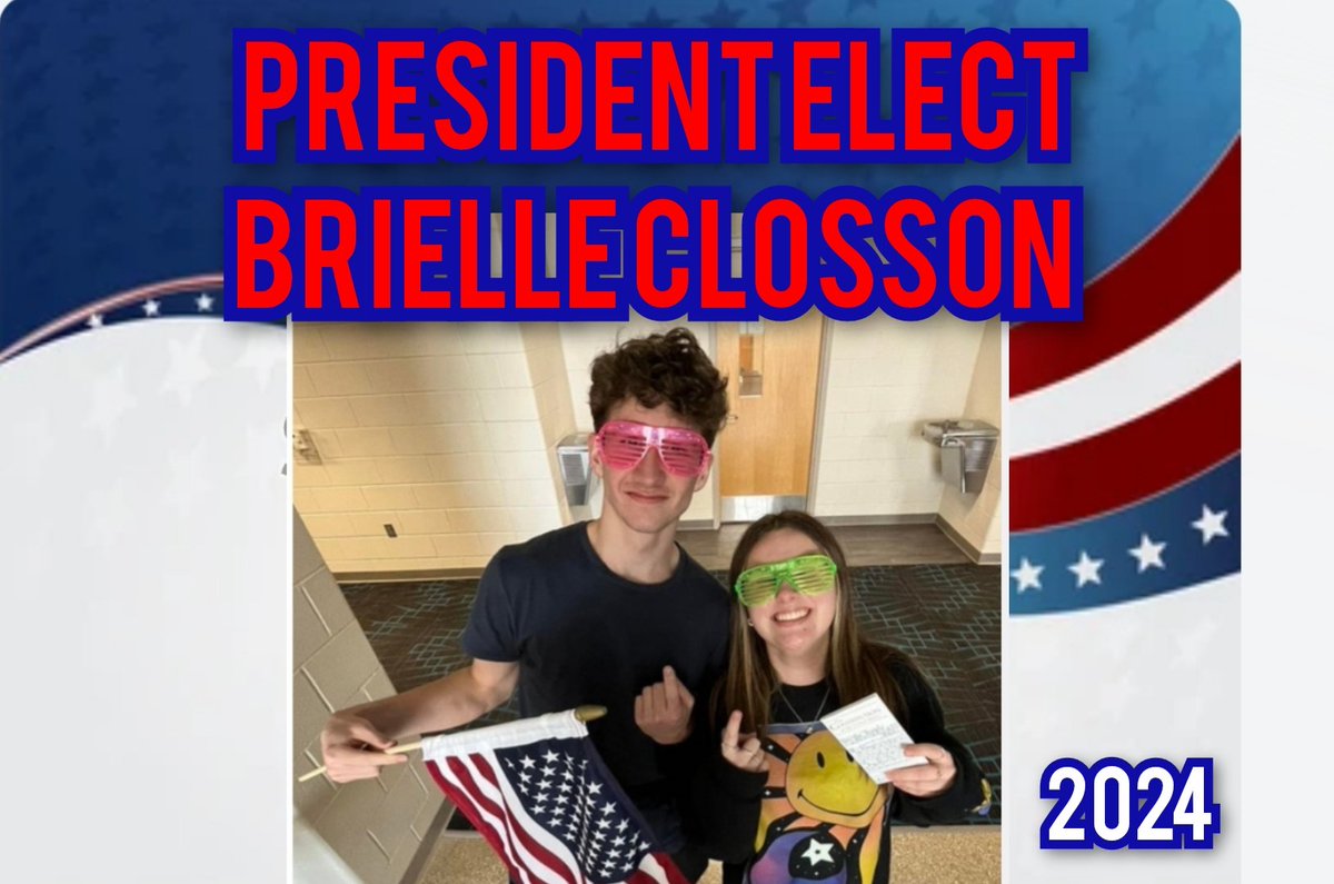 Andrew Dickey (@dickeynhs) on Twitter photo The Mock Election results are in....
Brielle Closson has captured the Presidential election nabbing 50% of the popular vote and 60 Electoral votes.
Congratulations Bri and Brandon!
<a href="/RangerRoundup/">Northwood Schools</a> The Mock Election results are in....
Brielle Closson has captured the Presidential election nabbing 50% of the popular vote and 60 Electoral votes.
Congratulations Bri and Brandon!
<a href="/RangerRoundup/">Northwood Schools</a>