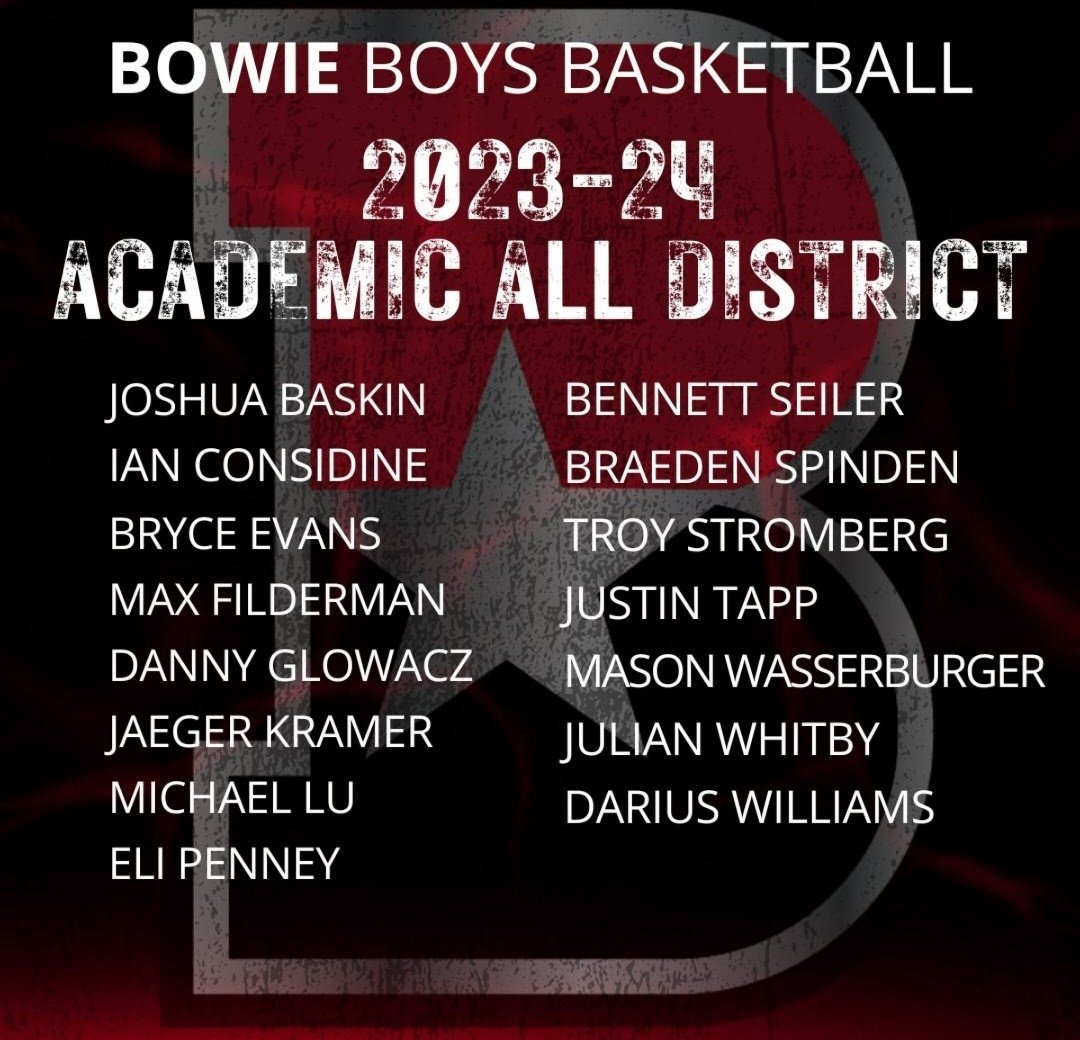 Huge congrats to all of Bowie Basketball's Academic All-District honorees 📚