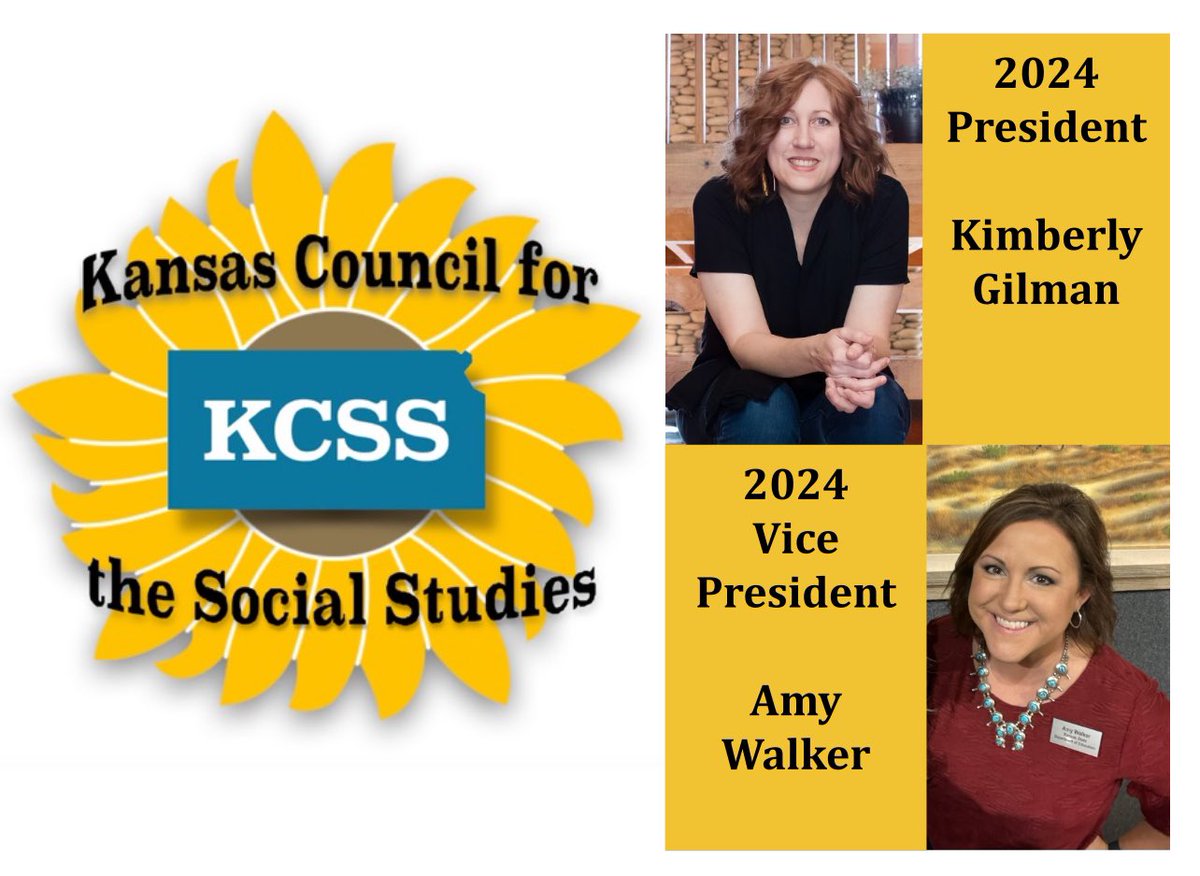 Congrats to our Kansas Council President Kimberly Gilman and Vice President Amy Walker. Looking forward to a great year! @NCSSNetwork @kdgilman1 @MrsWalkerOPS