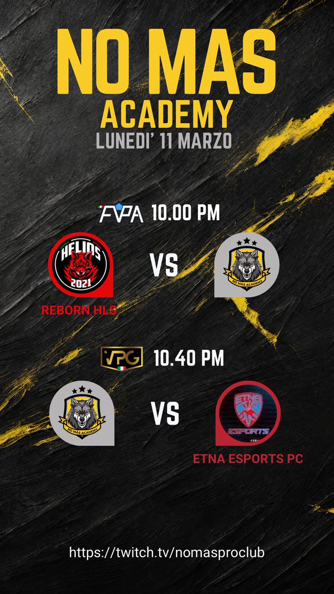 NOMAS_ACADEMY's tweet image. 📍Gli appuntamenti di oggi 
@VPGItaly @FVPA_net