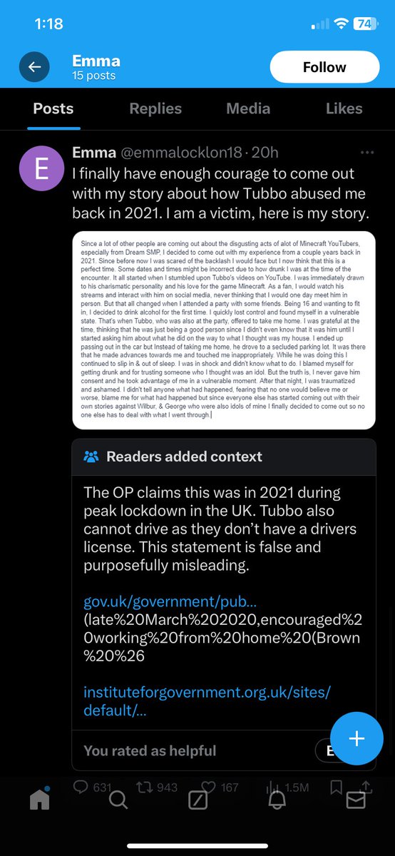 PokemonIsLuv's tweet photo. Thought I would post this before it gets deleted, here’s @emmalocklon18 FALSE, HORRENDOUS allegations about Tubbo. They are not sorry. They say it was a “social experiment“ https://t.co/y8Zq0QTtro