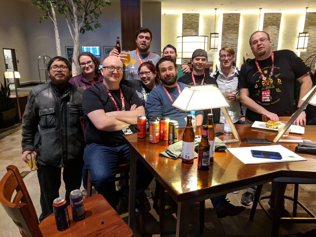 Treefense's tweet photo. @TychoBrahe not a historical question necessarily, but it is history: recently unearthed this pic she of the first (ever???) Acq Int meetup at East ‘18

Wanted to make sure you and @ejbenson had it, for posterity. I won’t be at East, but just imagine me looming in the back like I am here https://t.co/6U4kO80RDL
