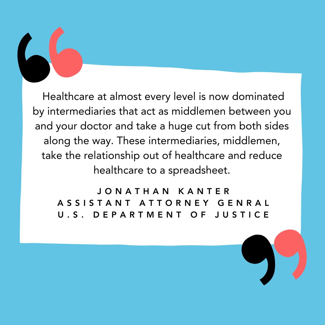 Notable & quotable #1 from the @FTC's workshop last week on #privateequity in #healthcare. Thank you @JusticeATR's Jonathan Kanter! 👏 #PEHealthcareFTC #medtwitter #moralinjury #fixmi @HHSGov @SecBecerra @linakhanFTC @TheJusticeDept @WDeanMD