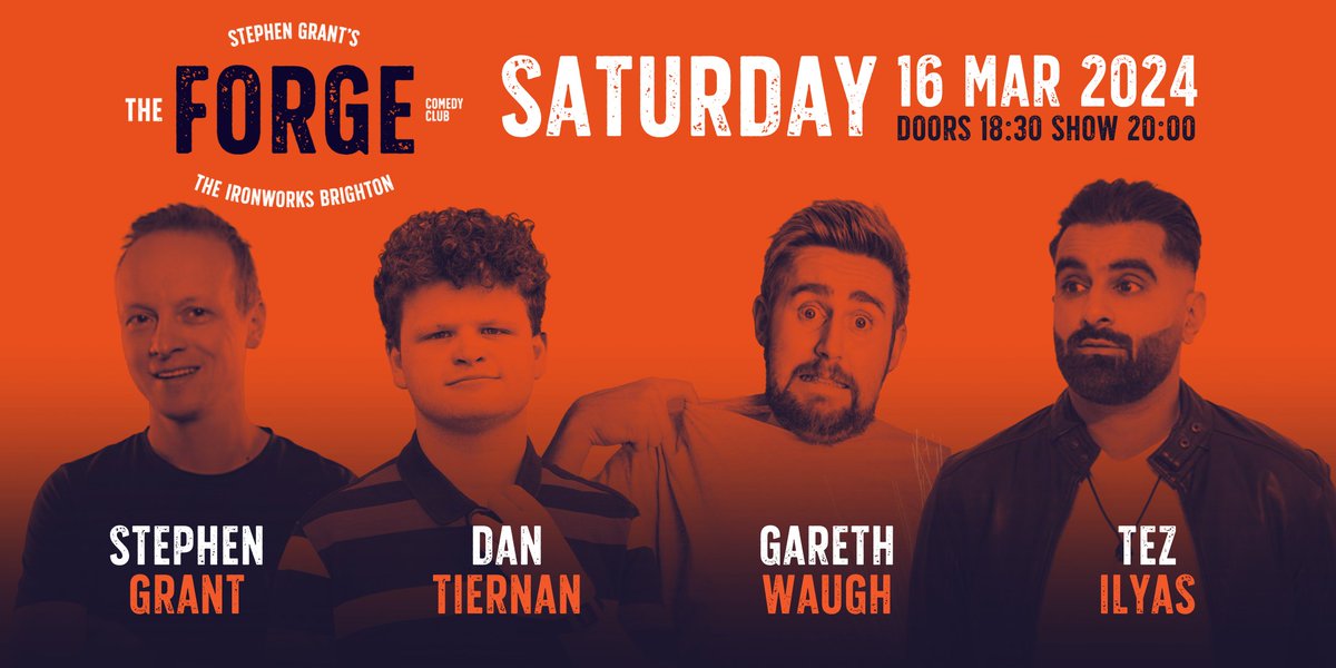This Saturday will be fun! We have 2 x BBC New Comedy Award winners in the form of Dan Tiernan and Tez Ilyas, plus Gareth Waugh who won Radio Forth's Comedy audition and is a Fringe sellout! MC'd by our award winning host, Stephen Grant - grab a ticket before they sellout!