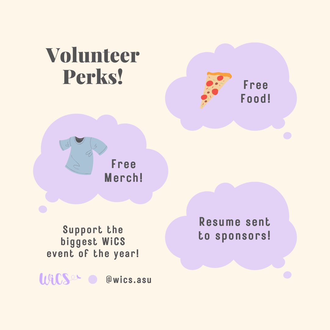 wics_asu's tweet photo. We need your help! Support the biggest WiCS event of the year by volunteering at the 19th Annual WiCS Programming Competition! Gain valuable service experience, as well as many perks! The deadline to apply is Tuesday, March 12th!

https://t.co/KmtYRruCjC https://t.co/yCeQ0kO9Tm