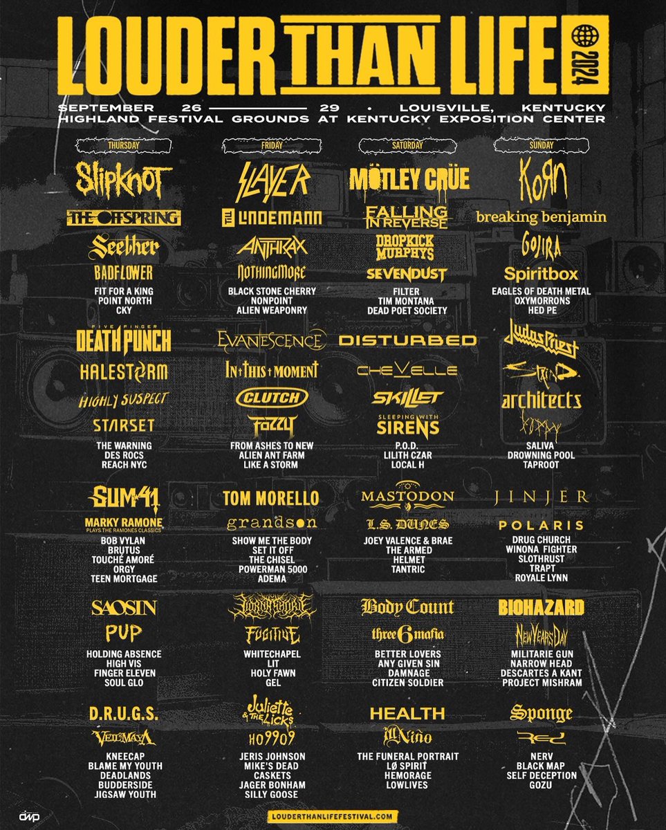It’s never too early to start planning your LTL weekend 😉 What’re the THREE bands you will NOT miss at Louder Than Life ‘24?