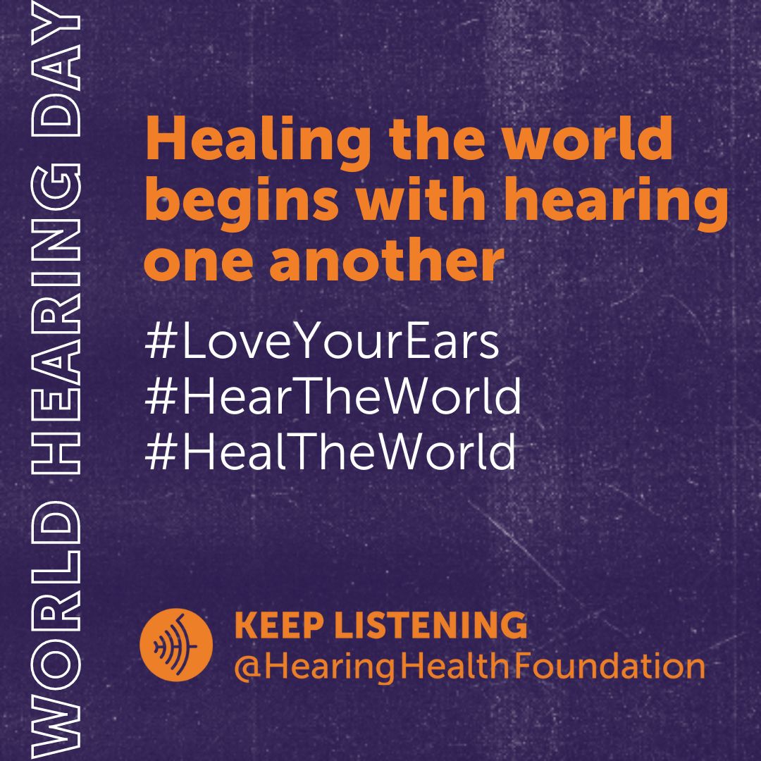 Continuing the celebration of #WorldHearingDay, every day! Whether it's using earplugs, or turning the music down, let's take care of our ears, for life!👂 
@hearinghealthfn #WorldHearingDay #tinnitus #LoveYourEars #ProtectYourHearing #KeepListening #TeamME