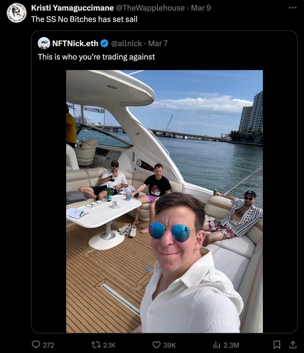 Choose Rich: meme turned memecoin It started with a tweet - a few crypto  bros on a yacht This tweet got 32M views. It went viral, everywhere. The  dunks in the quote