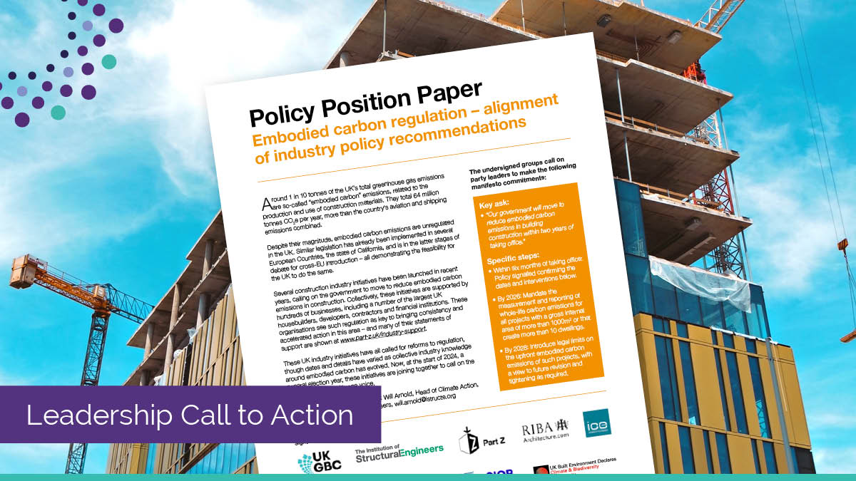 Have you see the joint call to action to our future leaders from 11 major organisations on reducing embodied carbon emissions in the built environment sector? Take a look at the Policy Position Paper: istructe.org/getattachment/… #builtenvironment #construction #embodiedcarbon