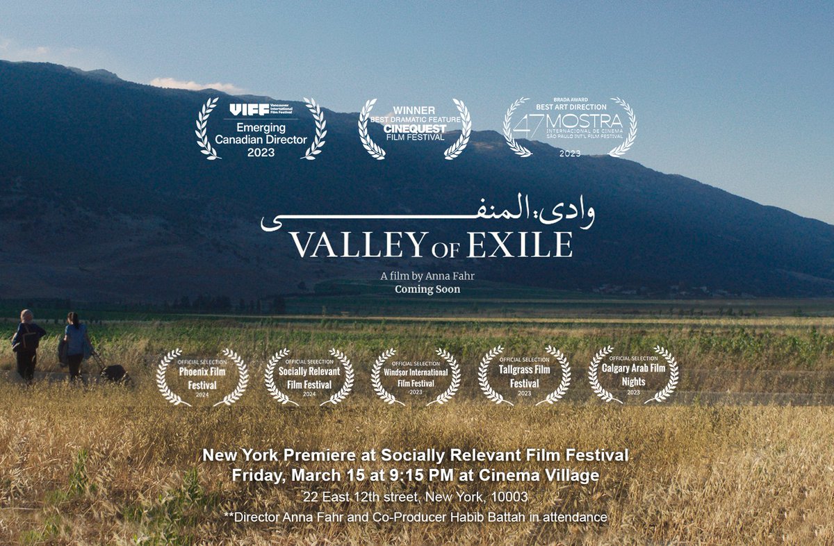 If you are in NYC, please join us for the premiere of our film, Valley of Exile, directed by <a href="/annafahr/">Anna Fahr</a> this Friday March 14. For tickets, go to: filmfreeway.com/SRFF24/tickets