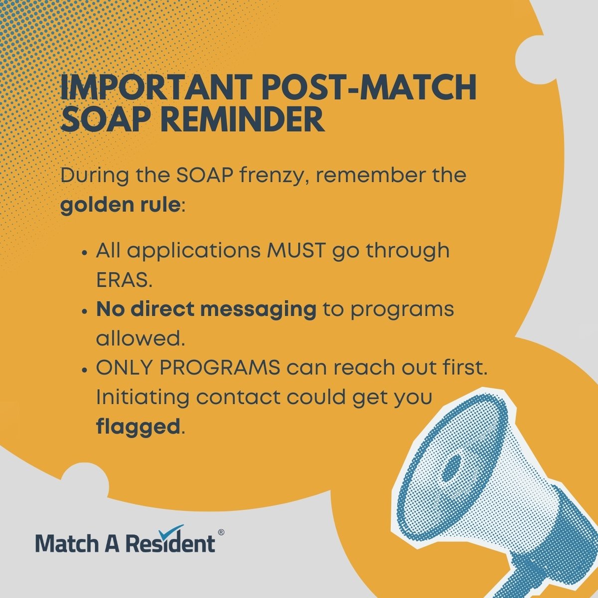 ⚠️SOAP Alert⚠️ Apply ONLY via ERAS; direct contact with programs is off-limits 🚫 Programs initiate contact or you risk being flagged. Follow the rules for a smooth SOAP journey. Patience pays off! 🌟 #SOAPRules #Match2024 #ERASGuidelines #SOAP45Prep #MatchAResident #MedTwitter