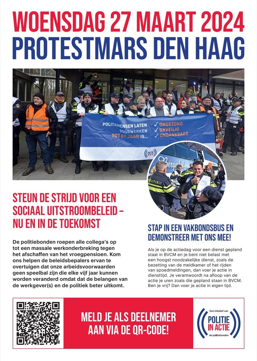 27 maart. Den Haag! #goedpensioen #politie #zwaarwerk #RVU, image size:854x1200