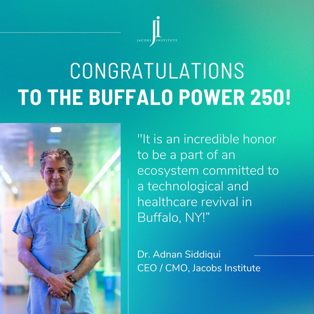 'We're proud of the innovation that draws companies from across the globe to Buffalo where the JI’s engineering, education & regulatory teams fulfill the vision of a global vascular institute with research, entrepreneurship & medical care in one space.' -@_adnansiddiqui