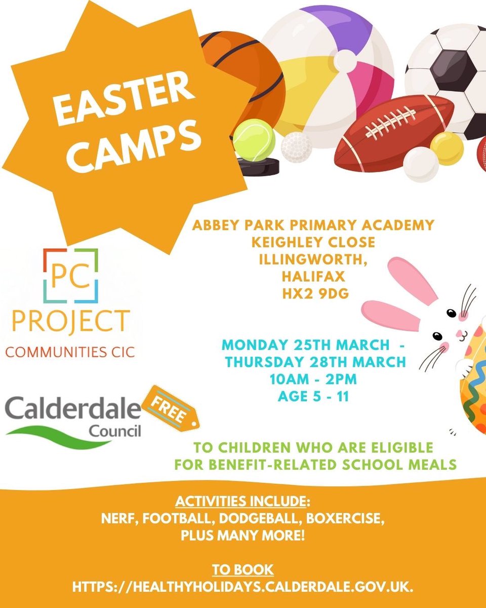 So much going on this Easter ! 

Get booked on! <a href="/ActiveCdale/">Active Calderdale</a> <a href="/HAFCalderdale/">Healthy Holidays Calderdale Programme</a> <a href="/calderdaleccg/">NHS Calderdale CCG - account no-longer active</a>