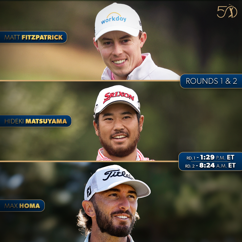 PGATOUR's tweet photo. Tee times are live @THEPLAYERS ⛳️