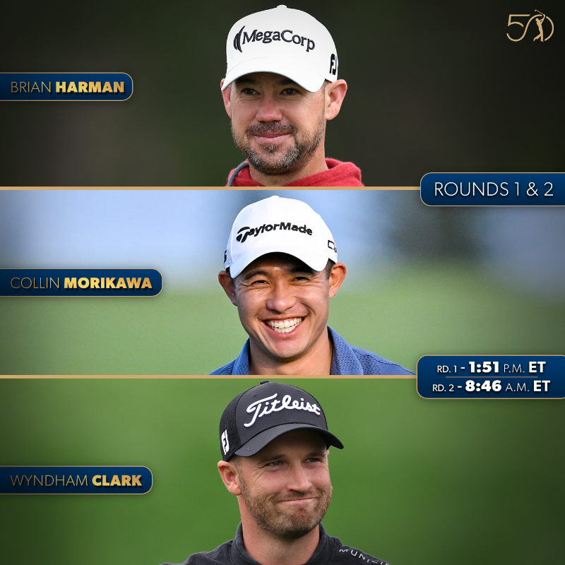 PGATOUR's tweet photo. Tee times are live @THEPLAYERS ⛳️
