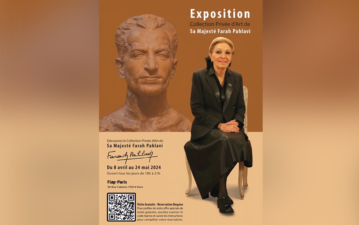 بنیاد شهبانو فرح پهلوی برای حمایت از هنرمندان این نمایشگاه را ترتیب داده است. 
پاریس - آوریل/ مه ۲۰۲۴

Shahbanou Farah Pahlavi Foundation has organized this exhibition to support artists.
Paris - April/May 2024