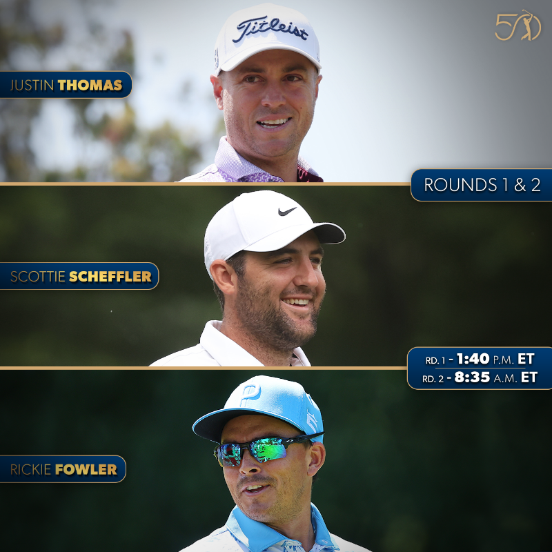 PGATOUR's tweet photo. Tee times are live @THEPLAYERS ⛳️