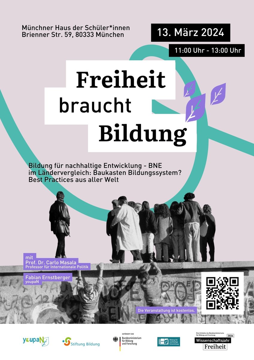Stiftung Bildung (@stiftungbildung) on Twitter photo Freiheit braucht Bildung, Bildung braucht Freiheit ➡️ Diskutiert mit dem <a href="/youpaN_de/">youpaN</a> und <a href="/CarloMasala1/">Carlo "Realism, Gedankenfetzen and Rants" Masala</a>, kostenlos und ohne Anmeldung: 13.03.24 | Münchner Haus der Schüler*innen | 11.00 bis 13.00 Uhr
stiftungbildung.org/freiheit-brauc…
#BNE2030 #BNEjetzt #WissenschaftsjahrFreiheit Freiheit braucht Bildung, Bildung braucht Freiheit ➡️ Diskutiert mit dem <a href="/youpaN_de/">youpaN</a> und <a href="/CarloMasala1/">Carlo "Realism, Gedankenfetzen and Rants" Masala</a>, kostenlos und ohne Anmeldung: 13.03.24 | Münchner Haus der Schüler*innen | 11.00 bis 13.00 Uhr
stiftungbildung.org/freiheit-brauc…
#BNE2030 #BNEjetzt #WissenschaftsjahrFreiheit
