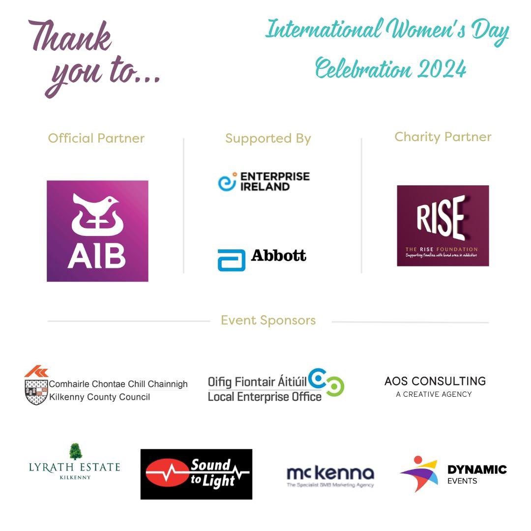Thank you to our International Women’s Day 2024 sponsors - we couldn’t have done it without you ✨ #NetworkIreland #supportedbyAIB #AStepAhead #MakingItHappen #IWD2024