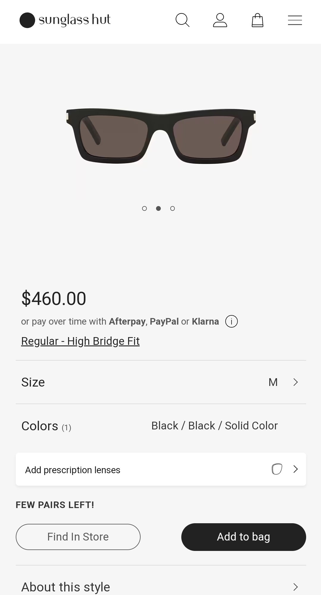 Gucci GG1221S 56 Grey & Gold Sunglasses | Sunglass Hut USA
