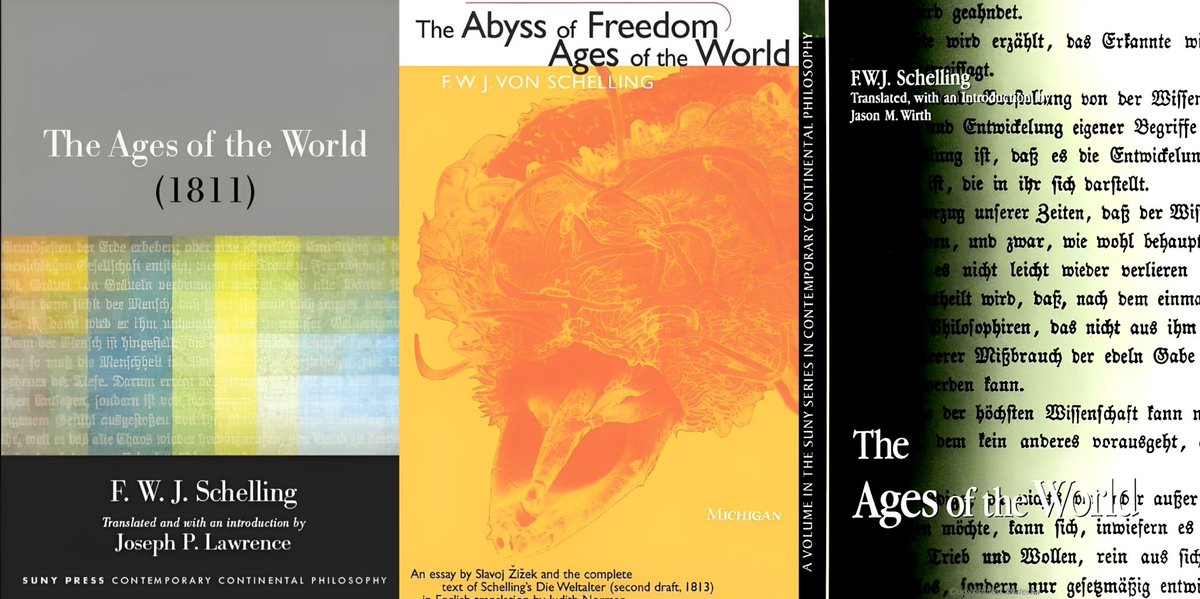 The only 3 'self-help' books you will ever need. The three drafts of Schelling's Ages of the World: 1811, 1813, & 1815. #Schelling #Weltalter