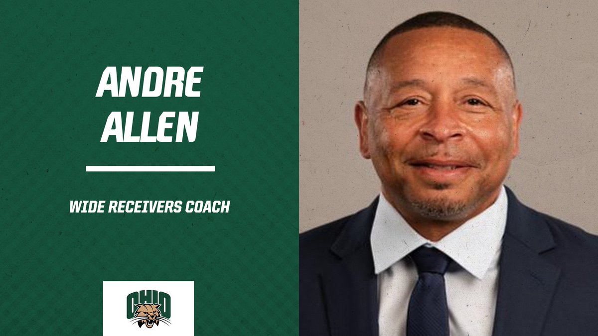 Let's welcome Andre Allen to Ohio. Allen will be joining us as our wide receivers coach! 😼 🗞️ READ MORE: tinyurl.com/2b7hn397 | #OUohyeah