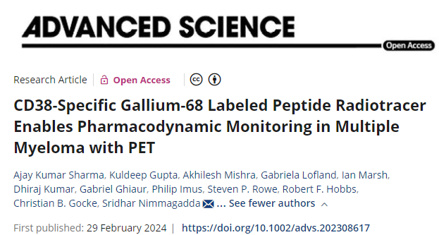 Great contribution! In the future this tool can help evaluate therapies for multiple myeloma! @shajay0412 #MultipleMyeloma #CD38 #RadioTracer onlinelibrary.wiley.com/doi/10.1002/ad…