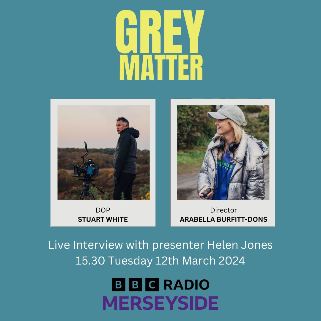 W4Films's tweet image. Tune in tomorrow to BBC Radio Merseyside to hear Grey Matter’s director Arabella and DOP Stuart talk about the film. Showing on Wednesday at FACT Cinema followed by a Q+A #liverpool #liverpoolnews #whatsonincinema #radionews #liverpoolevents #bbcradiomerseyside #merseysidenews