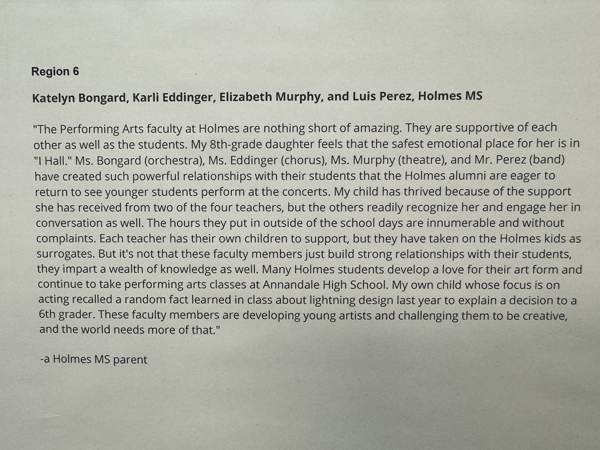 It’s definitely award season at Holmes MS! ⭐️ Congratulations to our Performing Arts educators for winning the FCPS Cares of the Month award for <a href="/FCPSRegion6/">FCPS Region 6</a>! <a href="/fcpsnews/">Fairfax Schools 🌟</a>