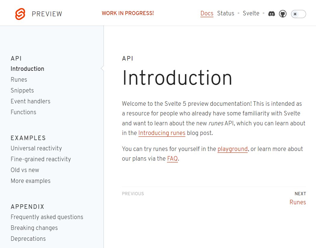 The Svelte 5 preview site now runs on Svelte 5! It's a mix of content-heavy stuff (docs) and high interactivity (REPL), using our own site-kit library. Notably, none of the code is using runes mode yet! Here's everything we had to change 👇