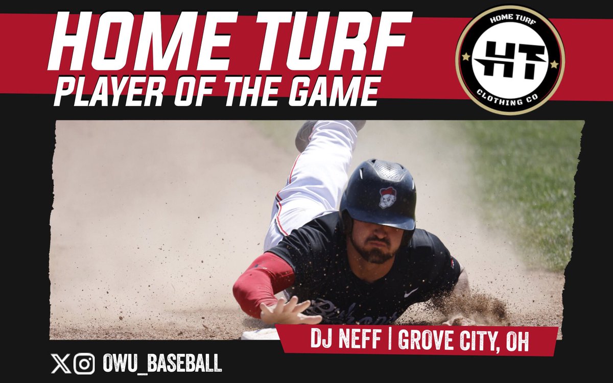FINAL: OWU 10 Rhode Island College 6 #RollShops 

OWU sets program record for double plays in a game (5)

<a href="/HomeTurf_/">HomeTurf</a> Player of the Game - DJ Neff (4-5, 2 2B, HR, 4 RBI)